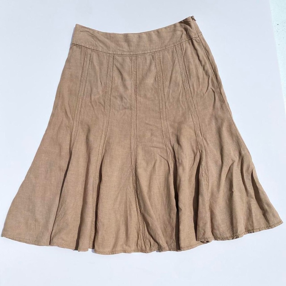 Dalia Collection Tan Skirt Women 4, 28" Vacation Western Summer Boho 70s Vintage